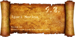 Igari Nerina névjegykártya